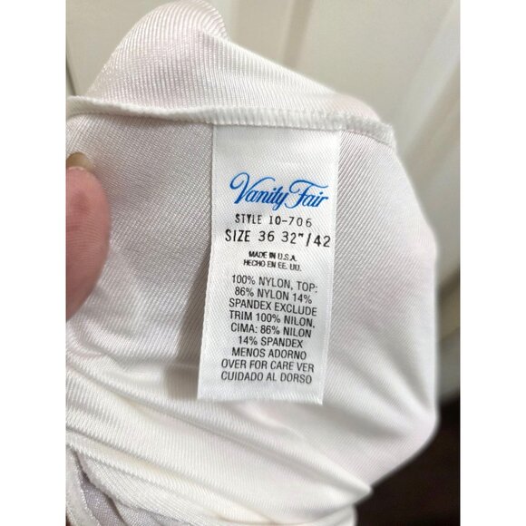 Vintage Vanity FAIR Y2K 80s White Full-Length Satin Slip Dress Adjustable Straps - Picture 7 of 8